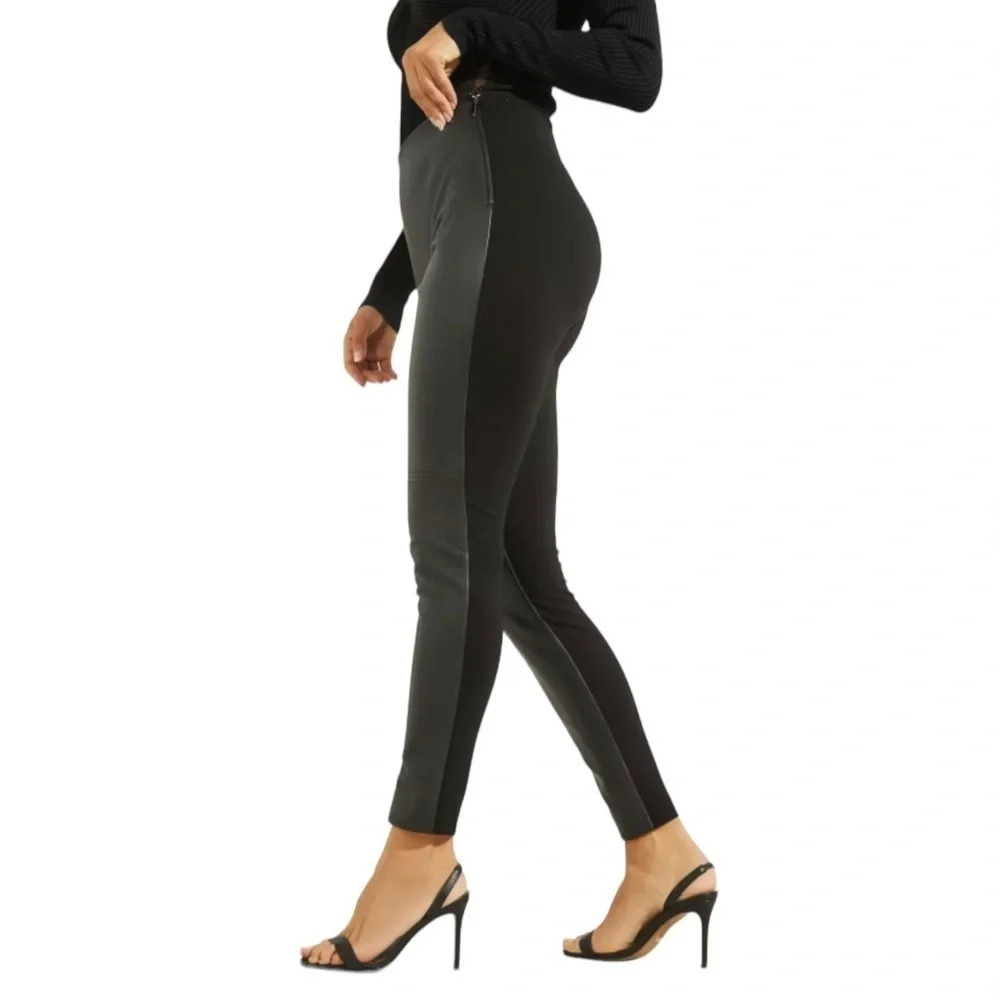 Marciano 2 black leather & jersey leggings‎ pants